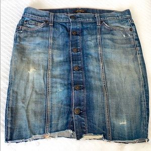 Denim a button down skirt